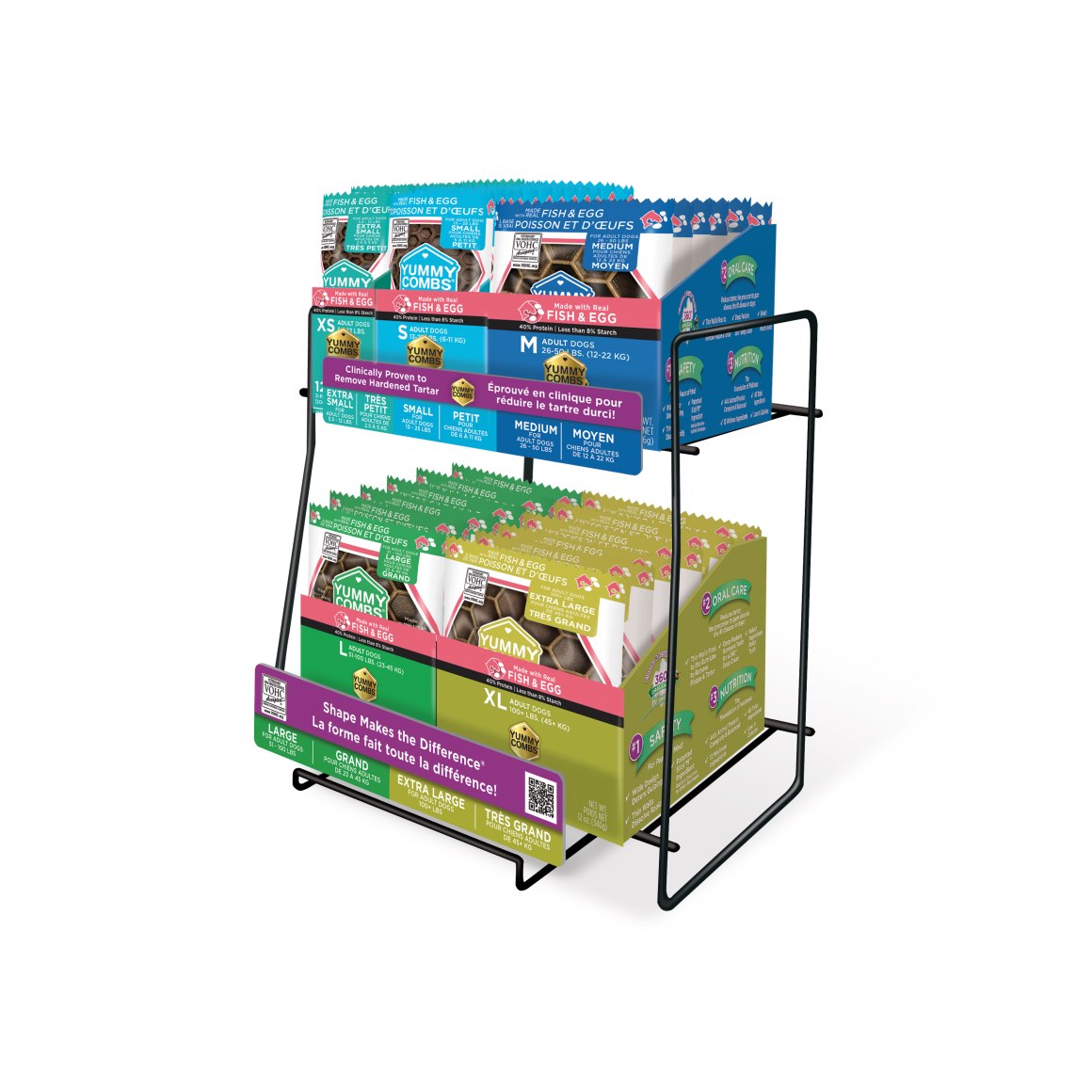 Yummy Combs dental treats for dogs - display