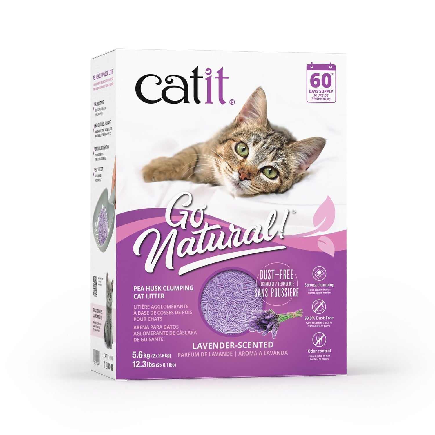 Clumping litter Go Natural! pea husk lavender