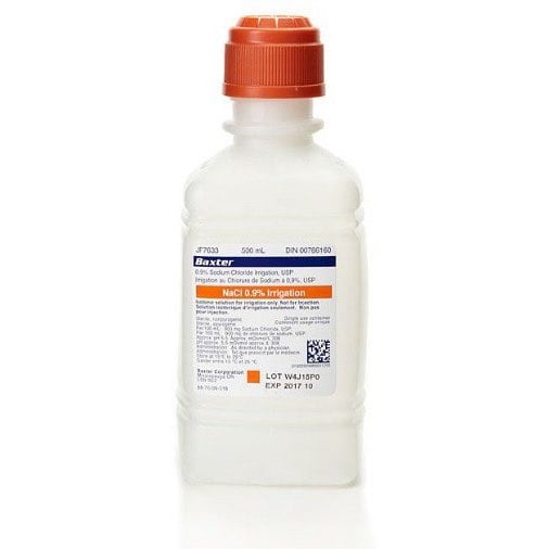 Sodium chloride for irrigation