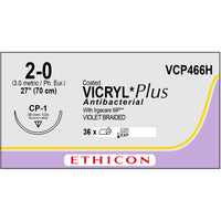 Vicryl Plus dyed coated suture 2/0 with 1/2 circle needle (70 cm)