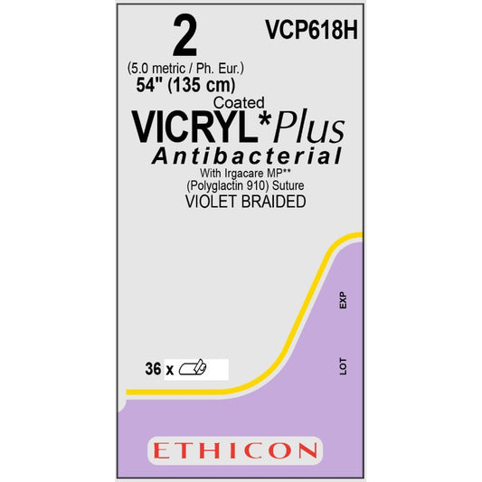 Vicryl Plus coated suture 2 dyed braided no needle (135 cm)