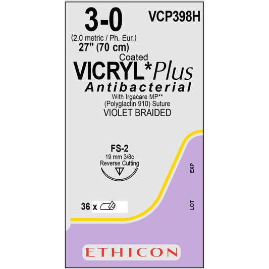 Vicryl Plus coated suture 5/0 dyed 3/8 circle needle (70 cm)