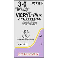 Vicryl Plus coated suture 3/0 dyed 1/2 circle needle (70 cm)
