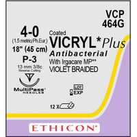 Vicryl Plus coated suture 4/0 dyed with 3/8 circle needle (45 cm)