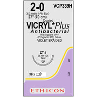 Vicryl Plus dyed coated suture 2/0 with 1/2 circle needle (70 cm)