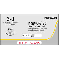 Suture PDS Plus 3/0 undyed 3/8 circle needle (70 cm)