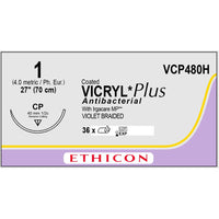 Vicryl Plus suture coated 1 dyed 1/2 circle (70 cm)
