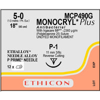 Suture Monocryl Plus 5/0 undyed 3/8 circle (45 cm)