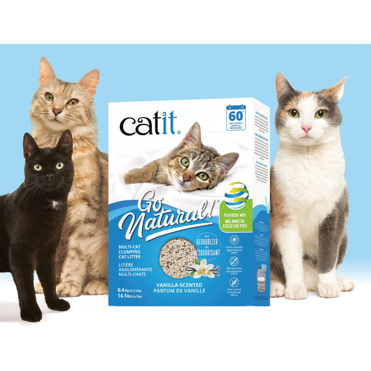 Clumping litter Go Natural! multi-cat pea husk vanilla