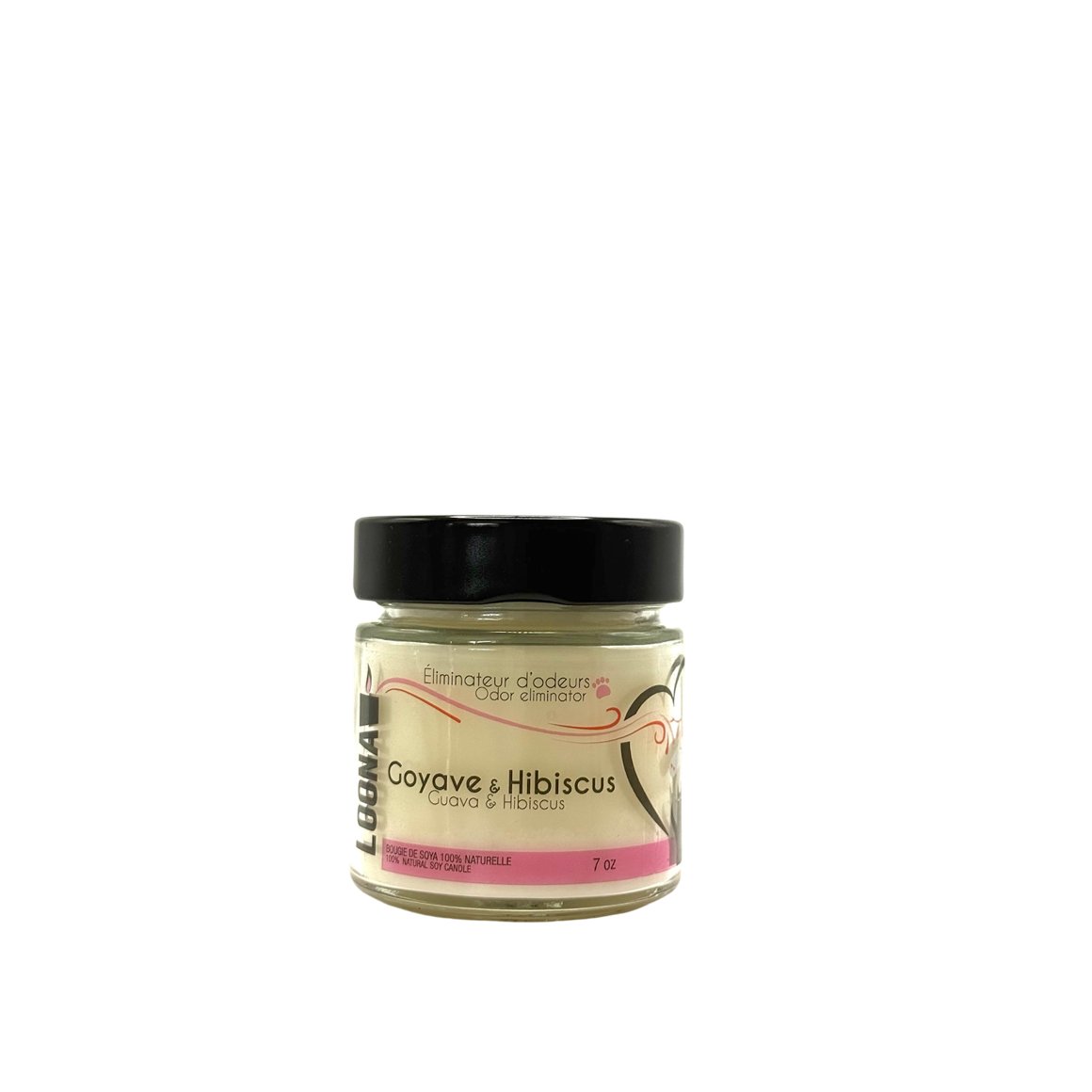 Candle LOONA with odour eliminator - guava and hibiscus