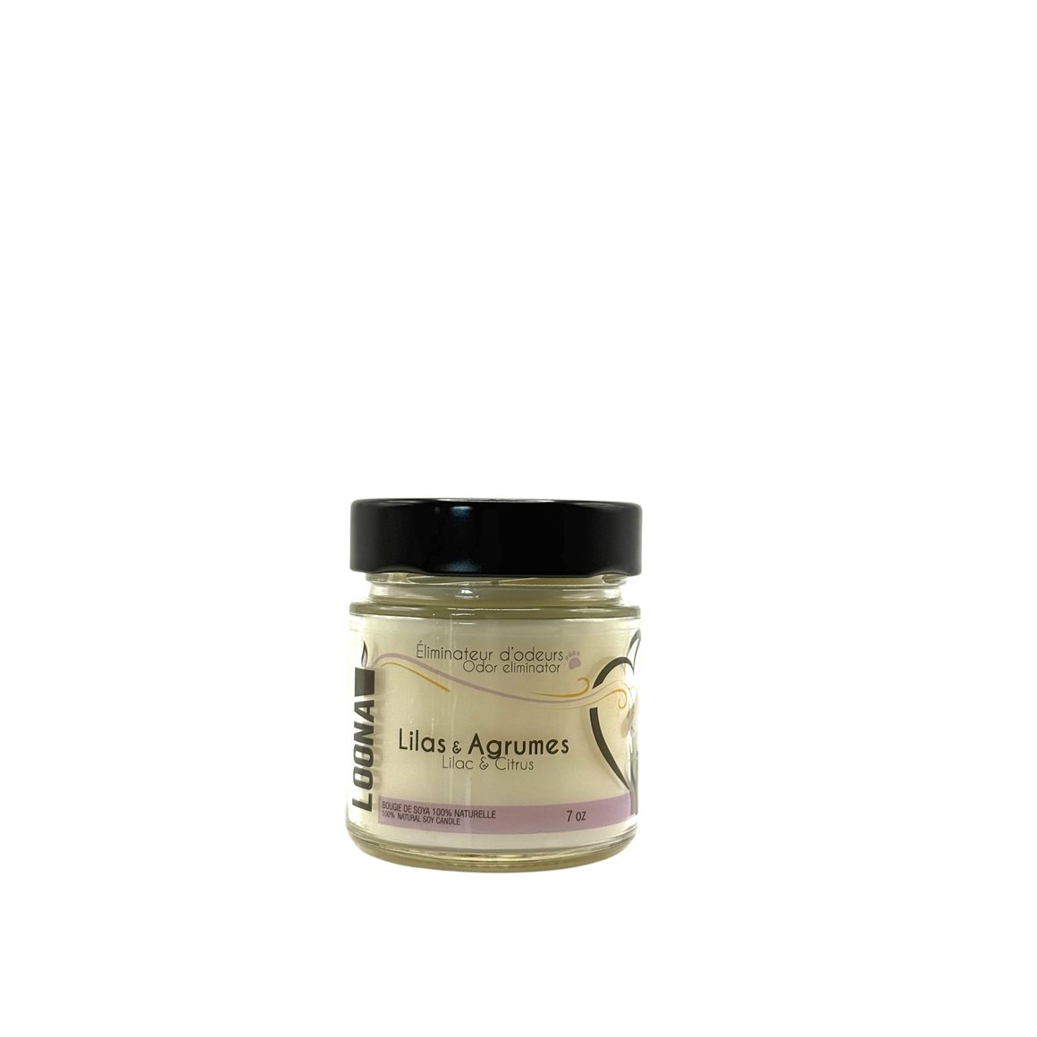 Candle LOONA with odour eliminator - lilac and citrus