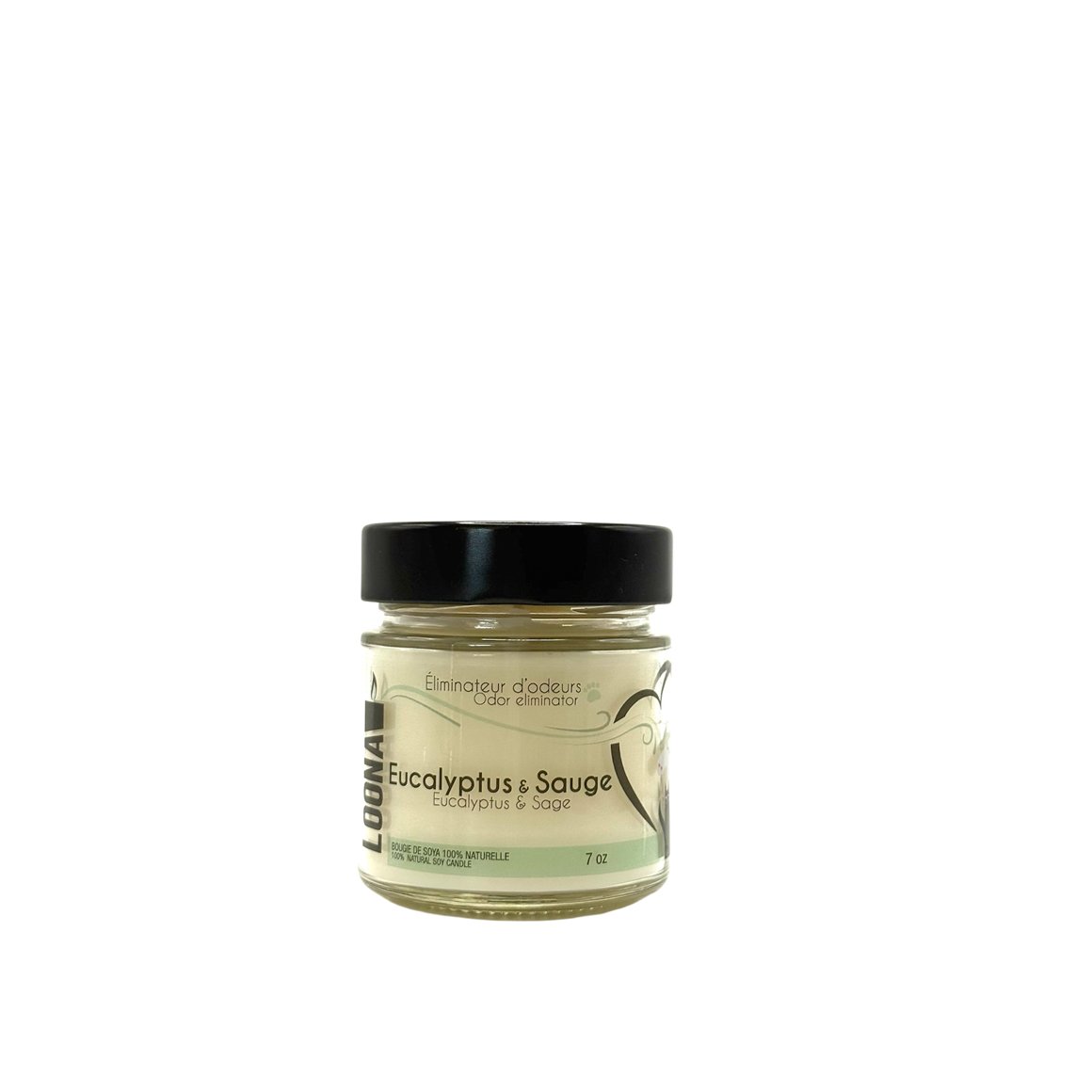 Candle LOONA with odour eliminator - eucalyptus and sage