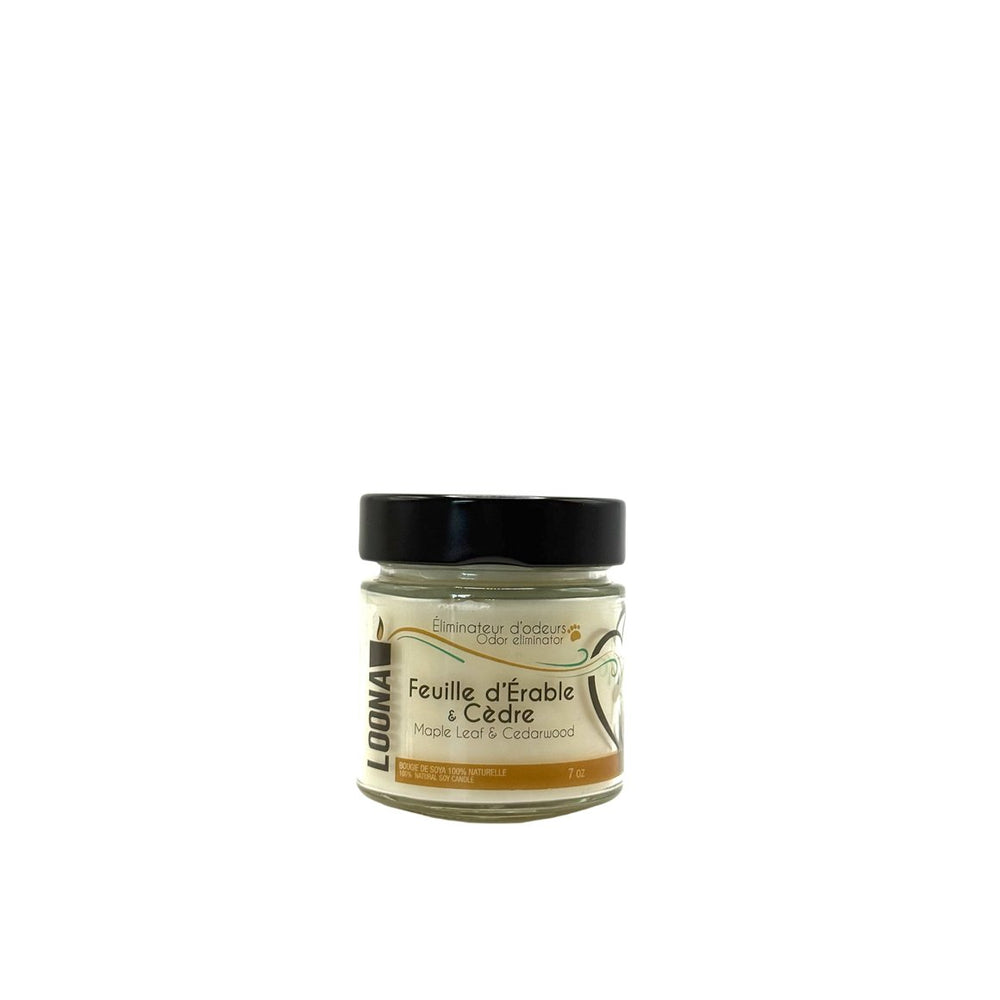 Candle LOONA with odour eliminator - maple and cedarwood