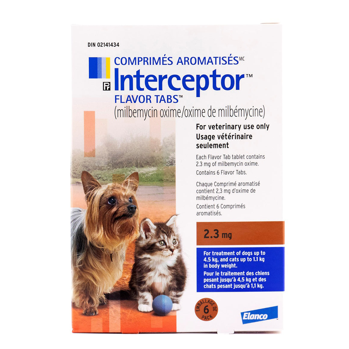 Interceptor flavor tabs for cats and dogs