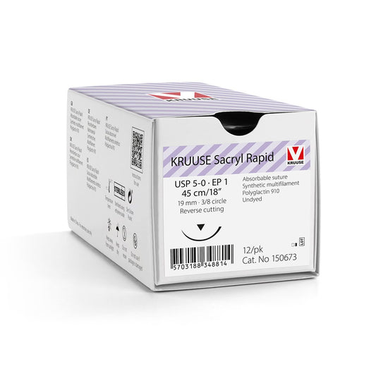 Sacryl Rapid suture 5/0 undyed with 3/8 circle needle (45 cm)