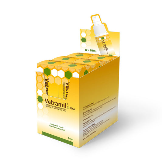 Vetramil spray with honey for dogs - display