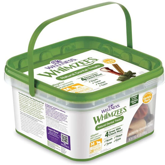 Whimzees dental treats for medium dogs variety pack