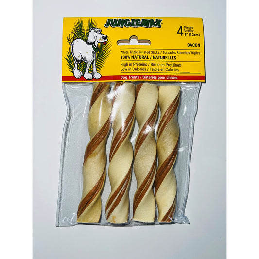 Treat white triple twisted stick for dogs