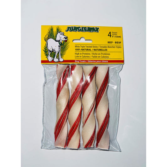 Treat white triple twisted stick for dogs