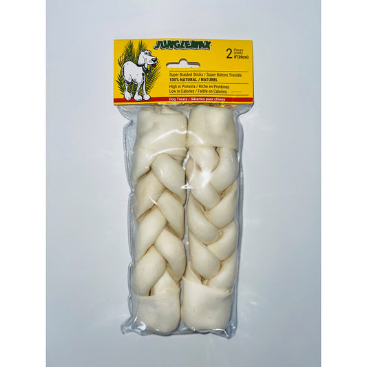 Treat white braided stick for dogs