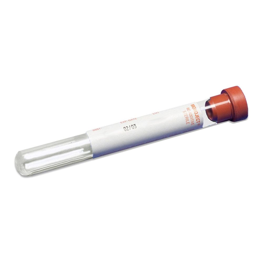 Blood collection vacuum tube Monoject (no additive) silicone coated