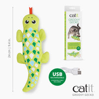 Groovy gecko toy for cats