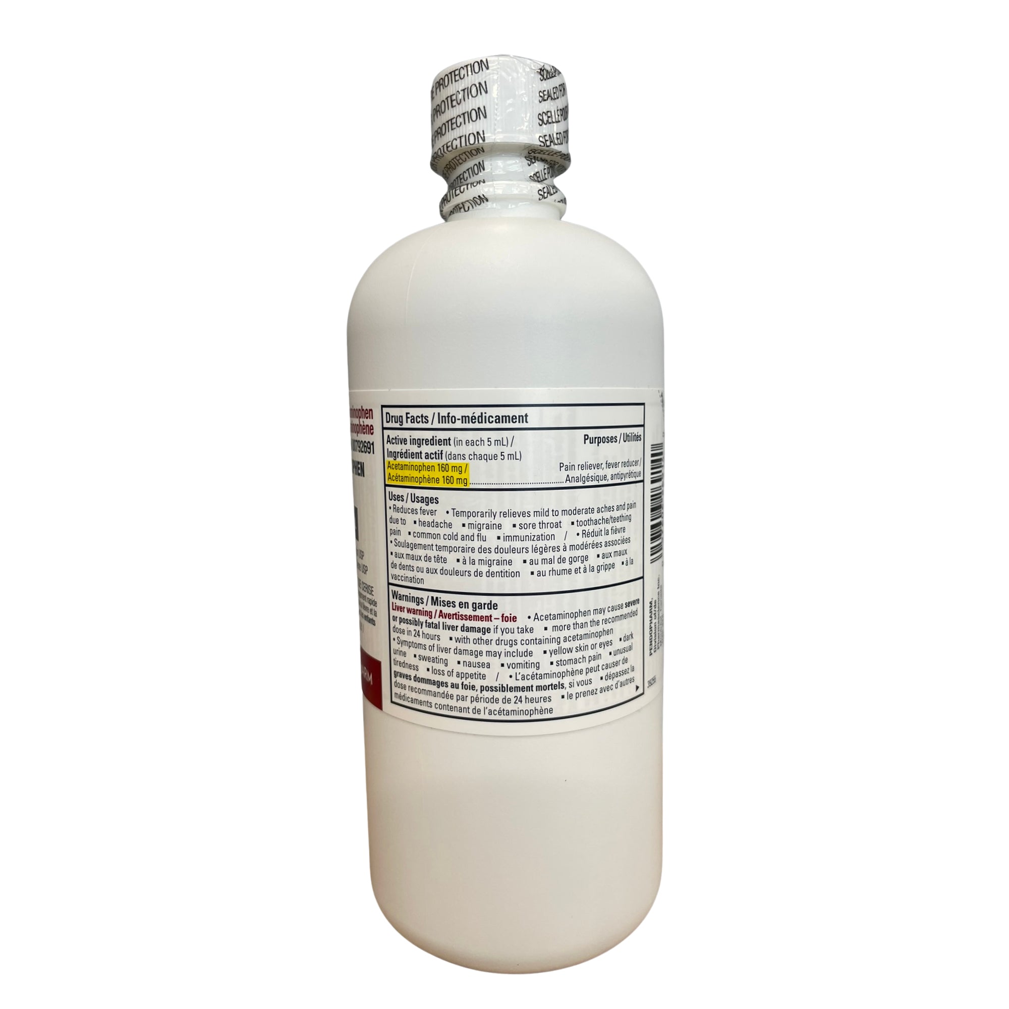 Pdp-acetaminophen solution
