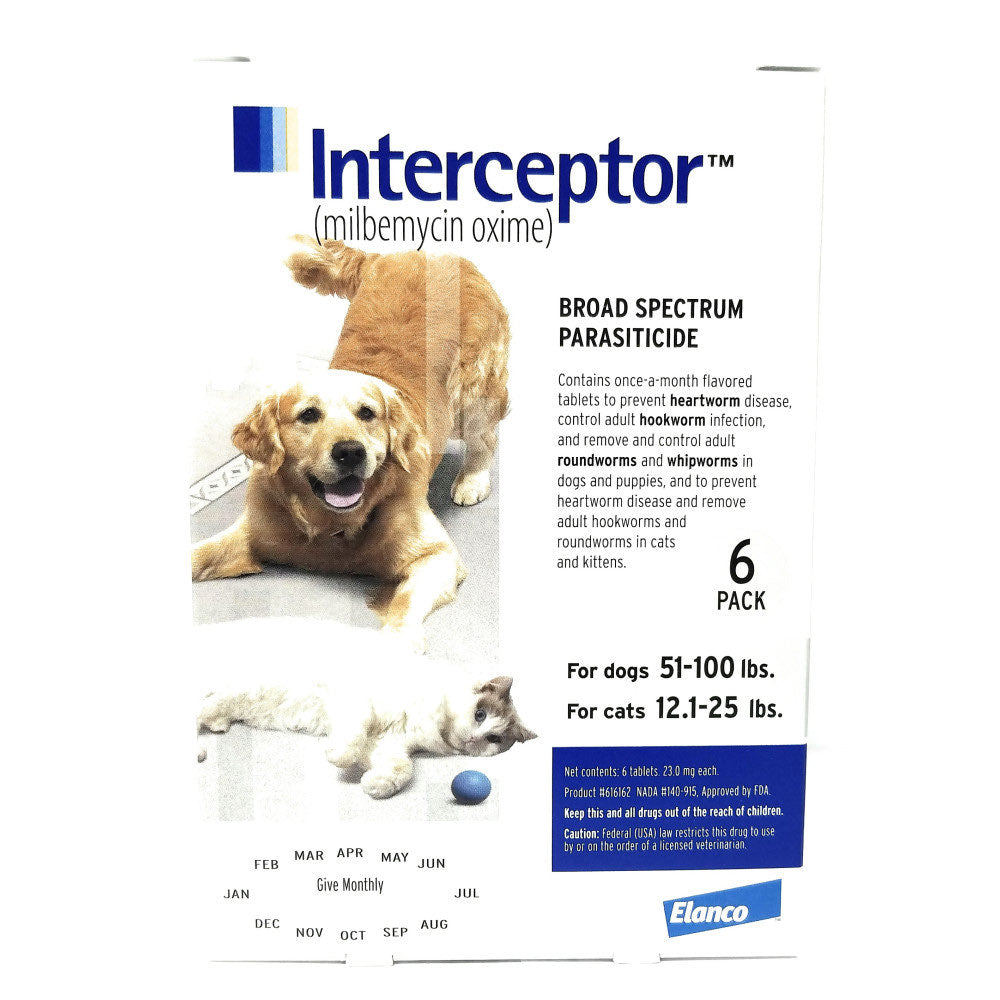 Interceptor flavor tabs for cats and dogs