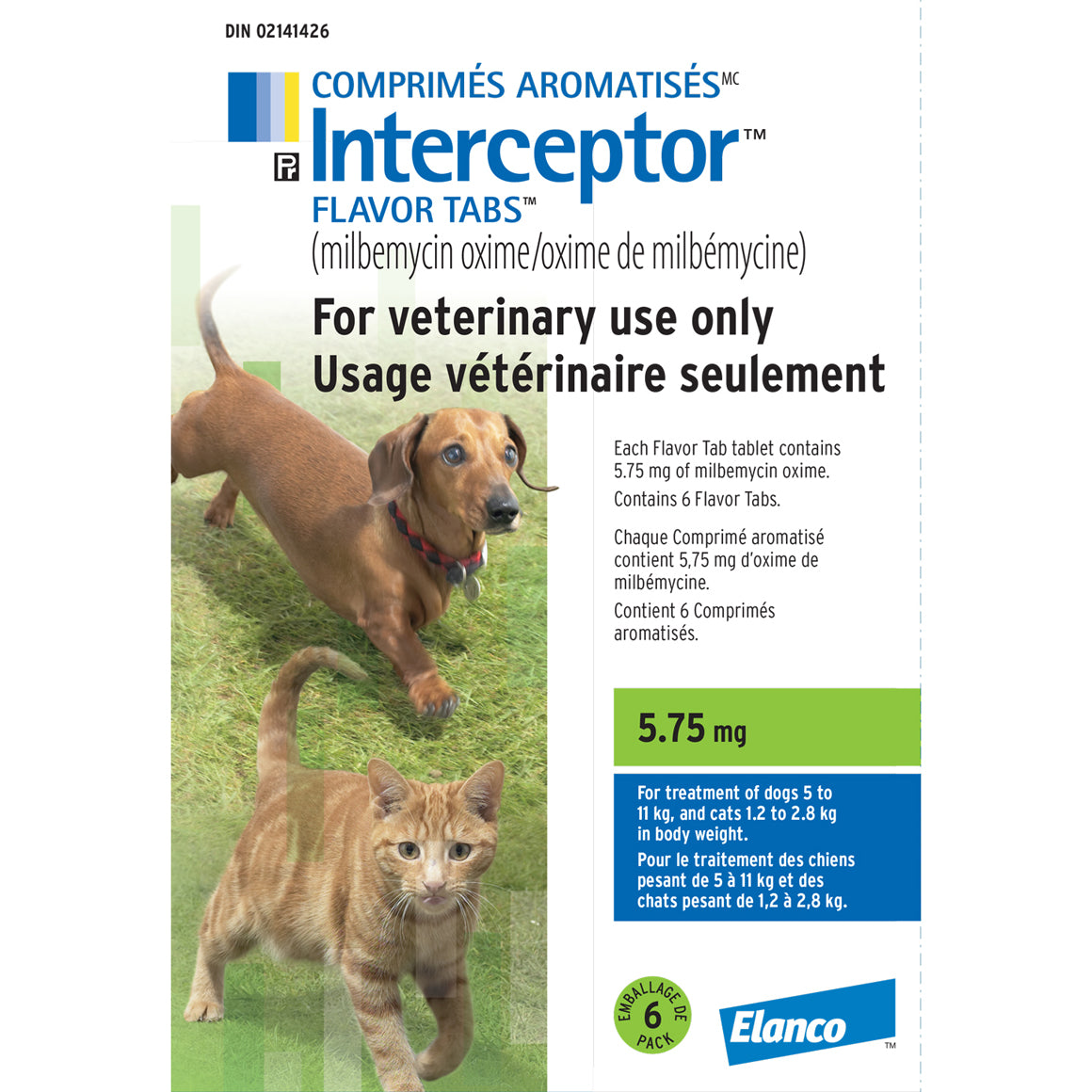 Interceptor flavor tabs for cats and dogs