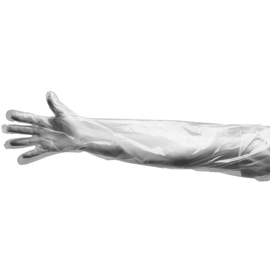 Polyethylene gloves shoulder length sleeve