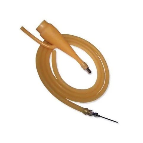 IV set in rubber with funnel