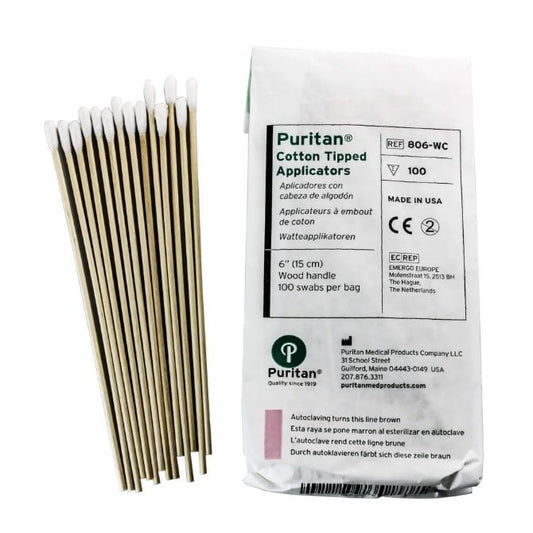 Swab with wood handle