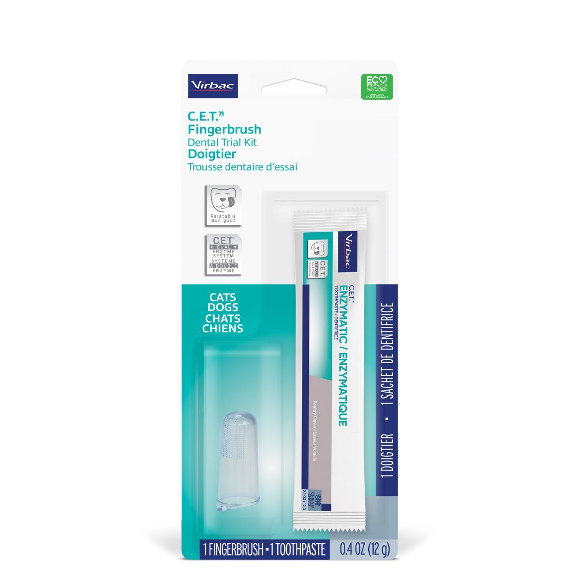 C.E.T fingerbrush and toothpaste kit for cats and dogs