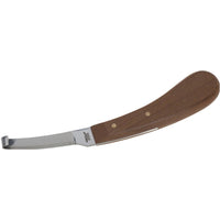 Hoof and claw knife thermally treated hardwood handle