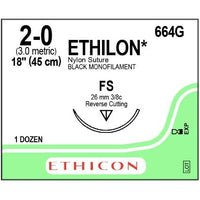 Ethilon suture 2/0 with 3/8 circle needle (30 in)