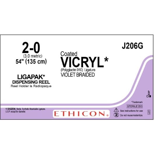 Vicryl coated suture 2/0 ligapak