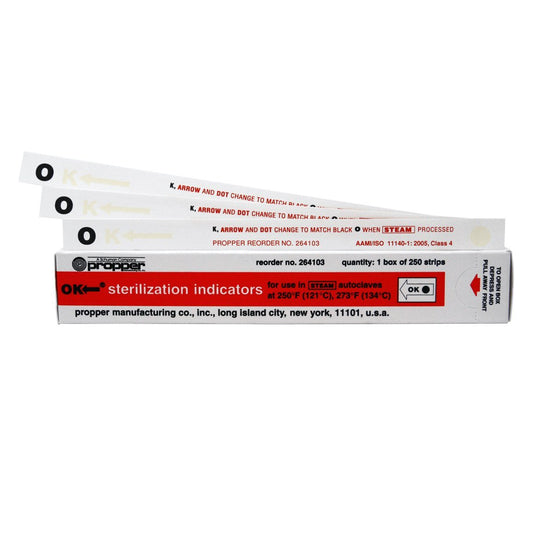 Short OK Chemical Indicator Strips