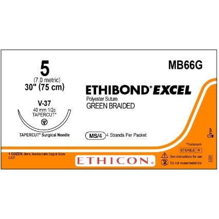 Ethibond suture 5 with 1/2 circle needle (30 in)