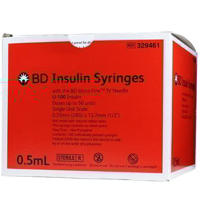 Insulin syringe Micro-Fine IV 100 IU 0,5 cc
